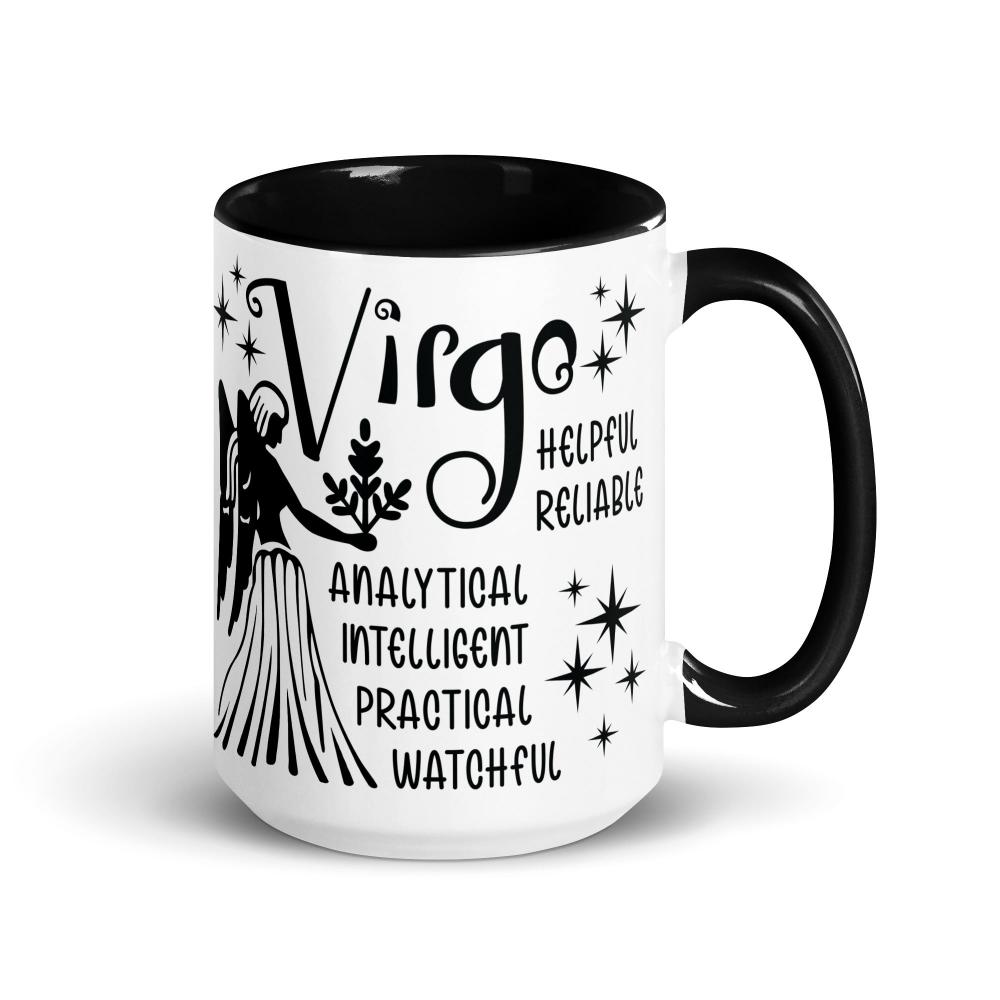Virgo Zodiac Positive Traits 15 oz Mug with Black Handle - https://ascensionemporium.net