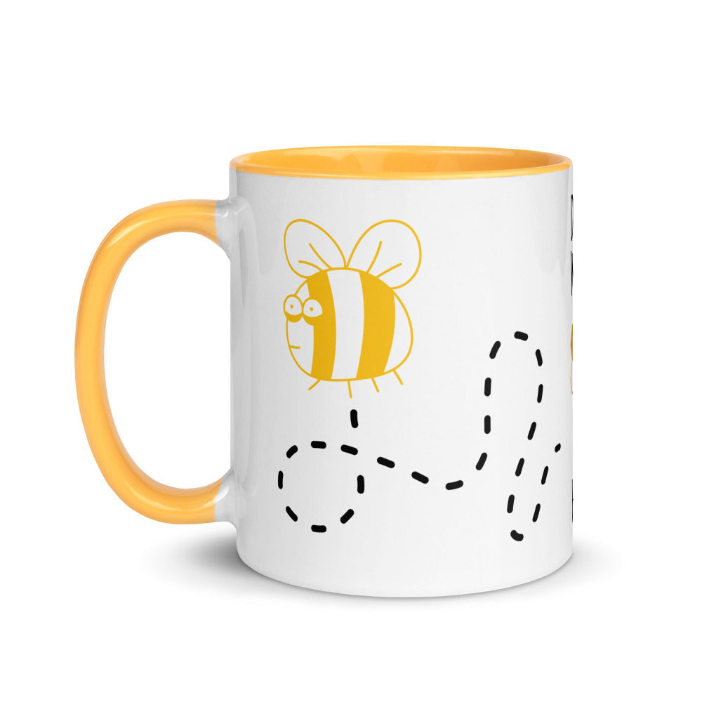 Bee Happy 11 oz Mug with Golden Yellow Color Inside - https://ascensionemporium.net