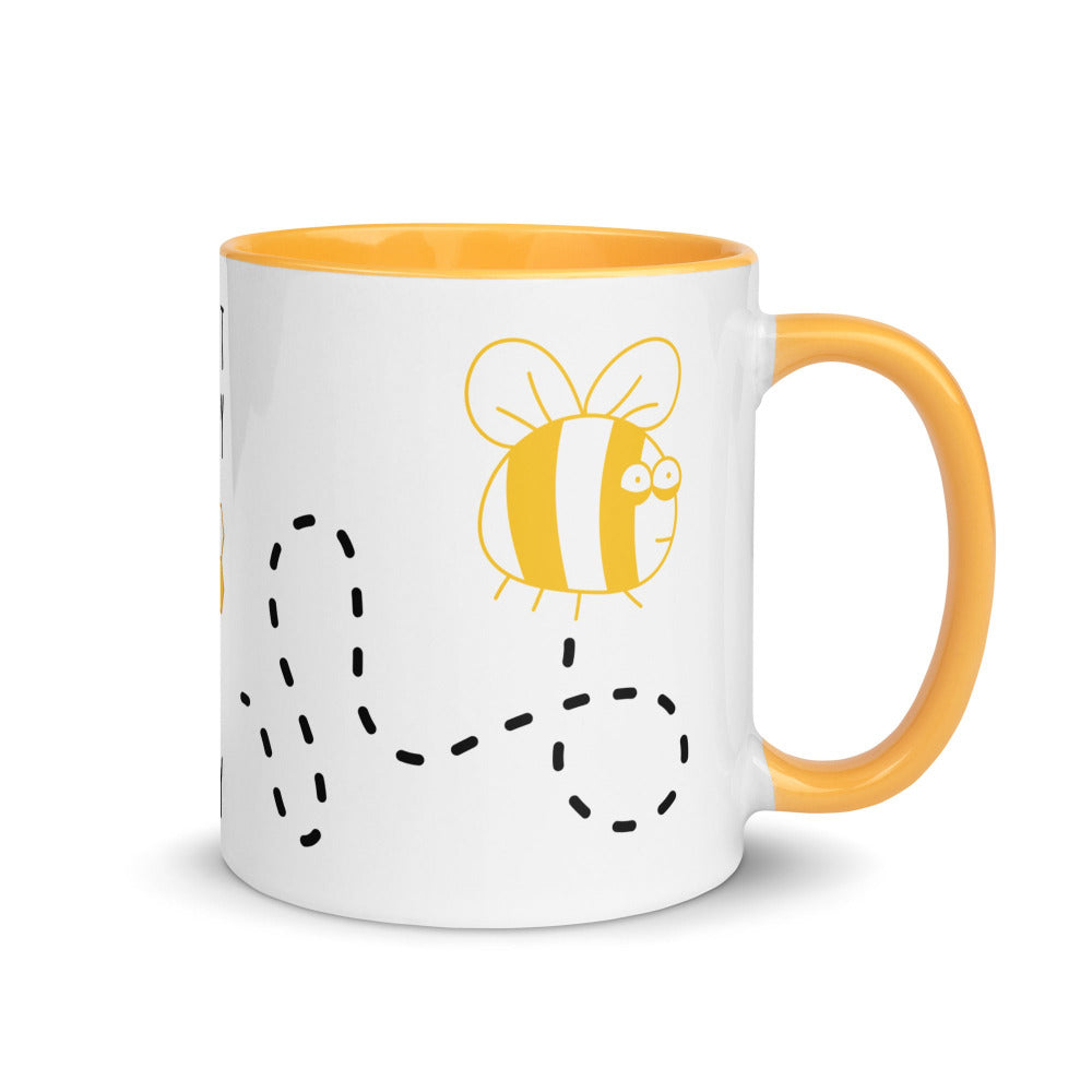 Bee Happy 11 oz Mug with Golden Yellow Color Inside - https://ascensionemporium.net