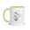 Virgo Zodiac Buttercup Birth Flower 11 oz Mug with Green Handle - https://ascensionemporium.net 