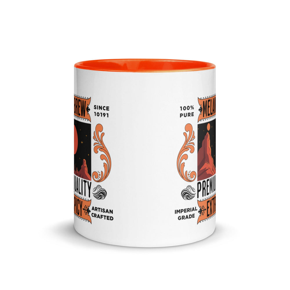 Dune Melange Brew 11 oz Mug with Orange Handle And Inside - https://ascensionemporium.net