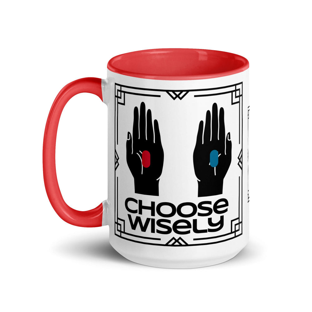 The Matrix Choose Wisely 15 oz Mug with Red Color Inside And On Handle - https://ascensionemporium.net