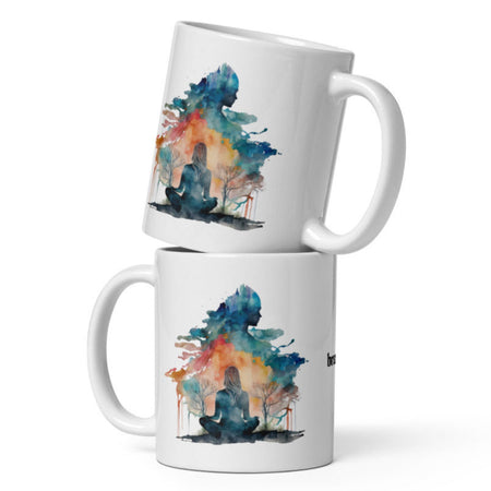 Breathe Yoga Meditation Mug - Watercolor Clouds