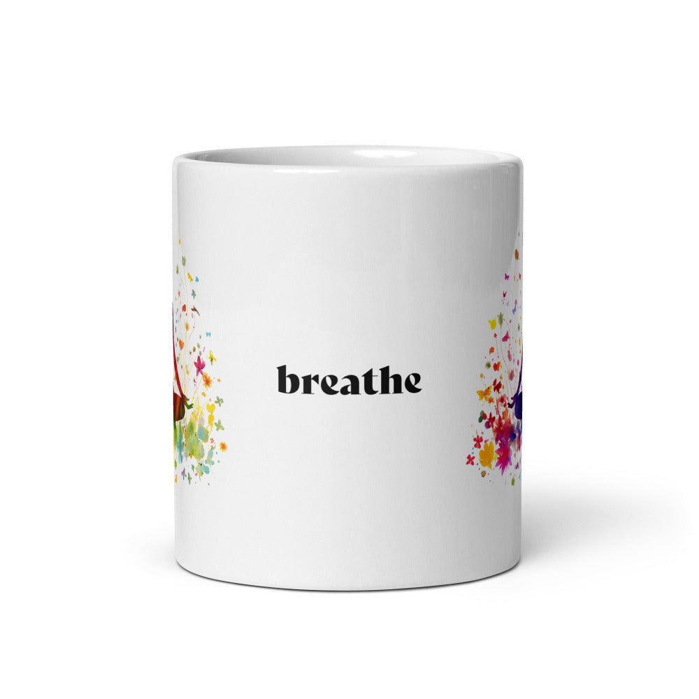 Breathe Yoga Meditation Mug - Rainbow Garden