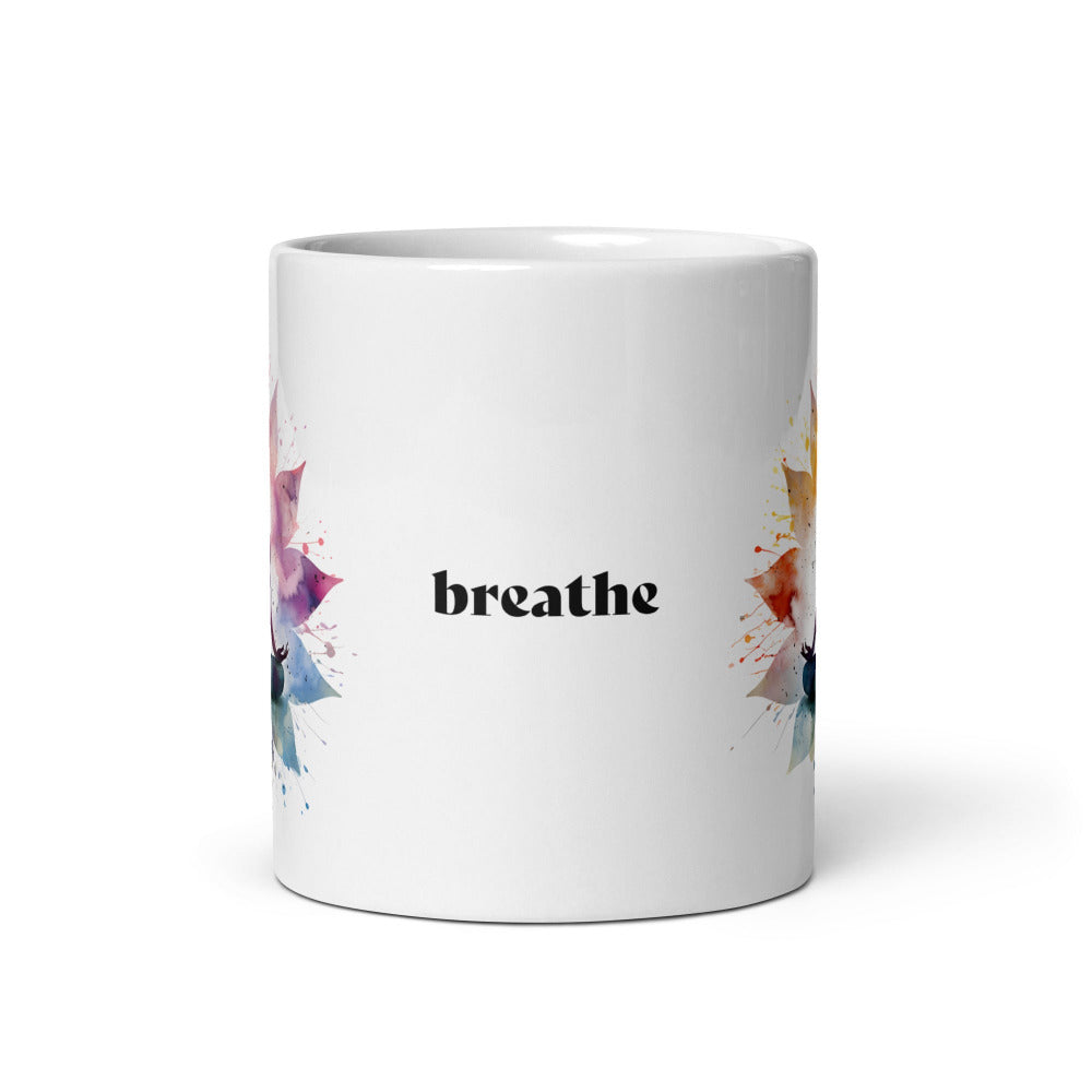 Breathe Yoga Meditation Mug - Flower Mandala