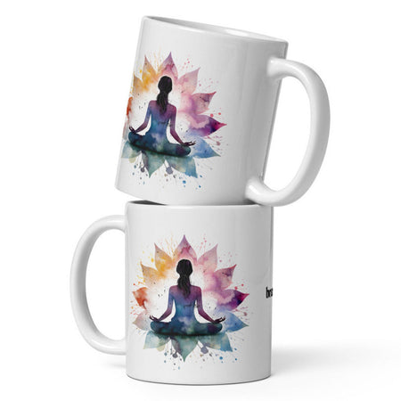 Breathe Yoga Meditation Mug - Flower Mandala