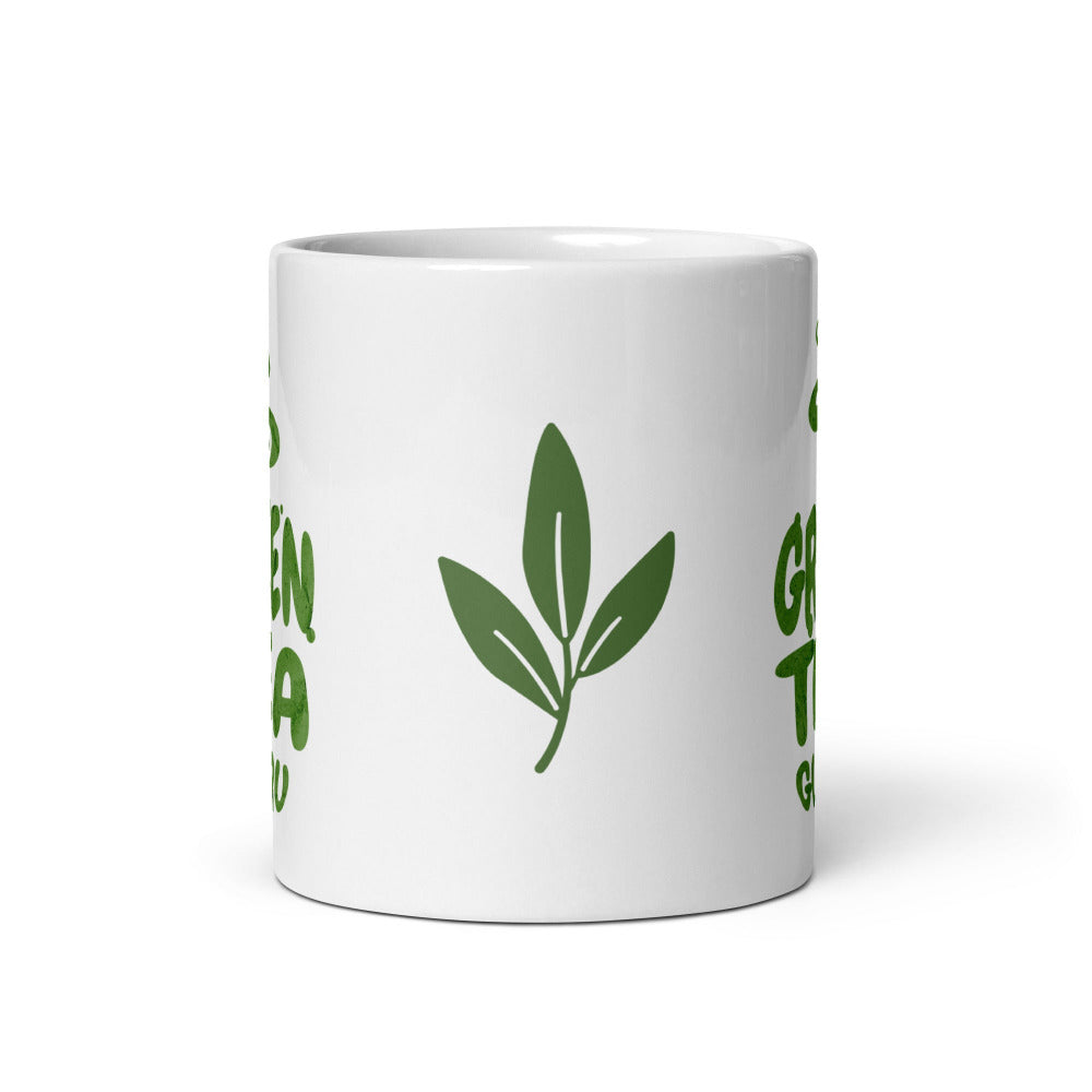 Green Tea Guru White 11 oz Ceramic Mug - https://ascensionemporium.net