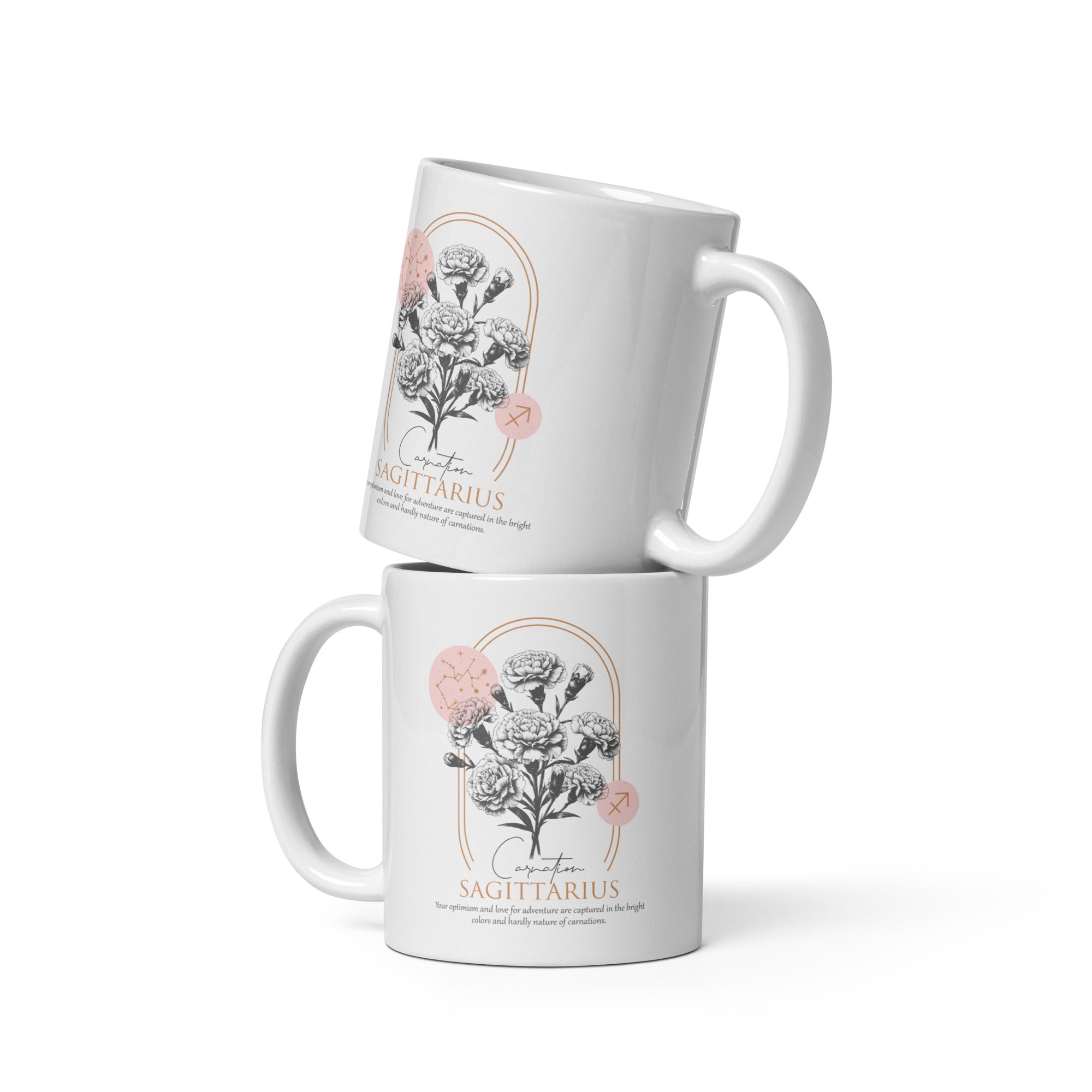 Sagittarius Zodiac Carnation Birth Flower 11 oz Mug - https://ascensionemporium.net