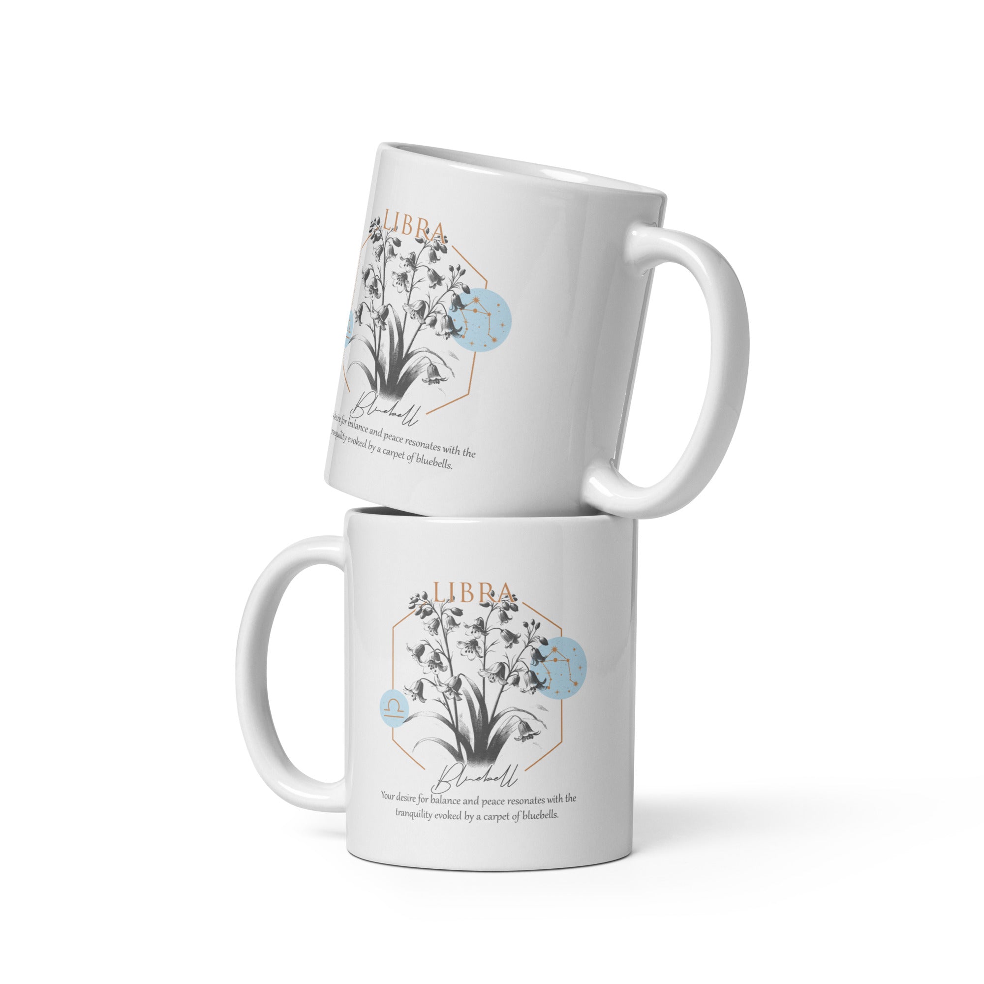 Libra Zodiac Bluebell Birth Flower 11 oz Mug - https://ascensionemporium.net