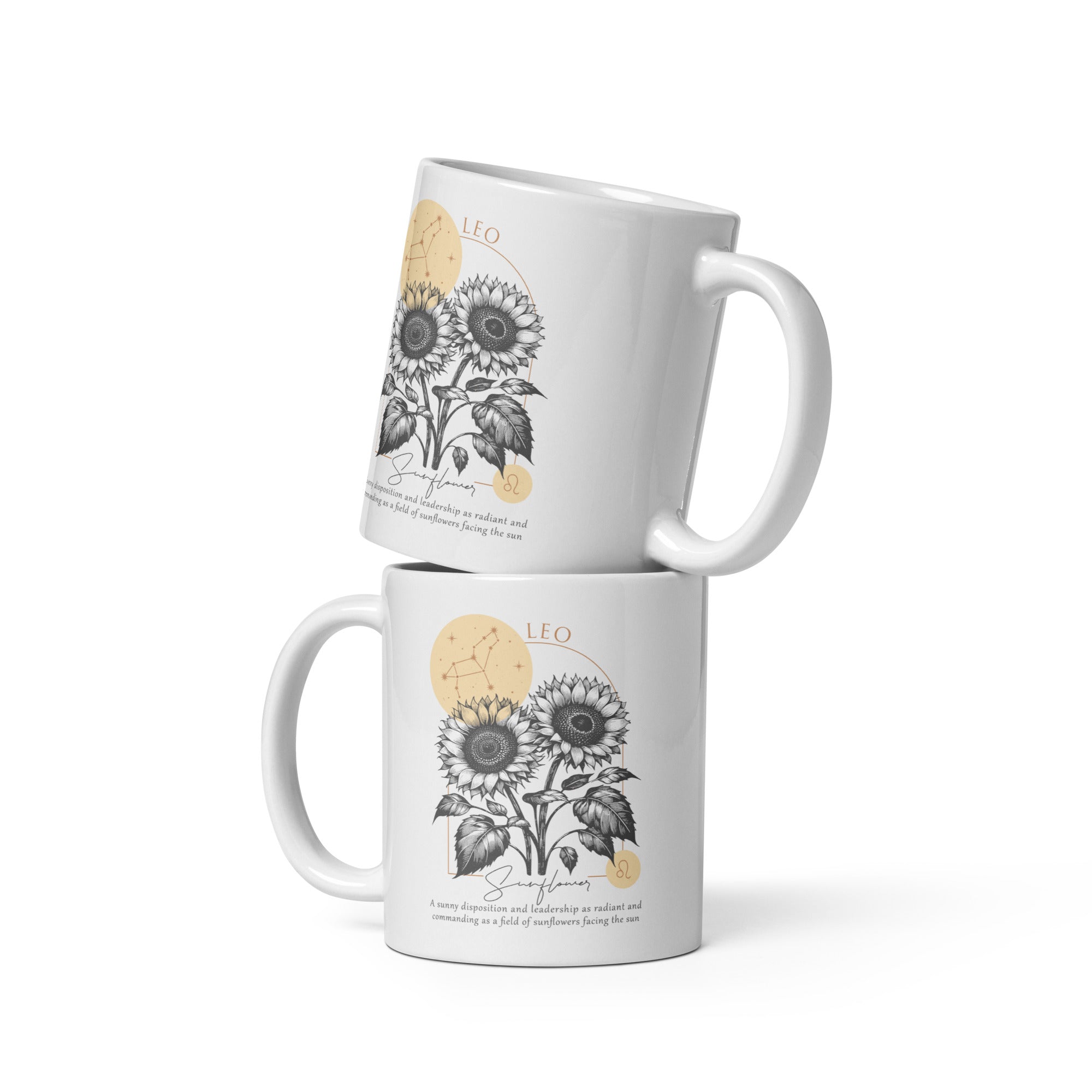 Leo Zodiac Sunflower Birth Flower 11 oz Mug - https://ascensionemporium.net