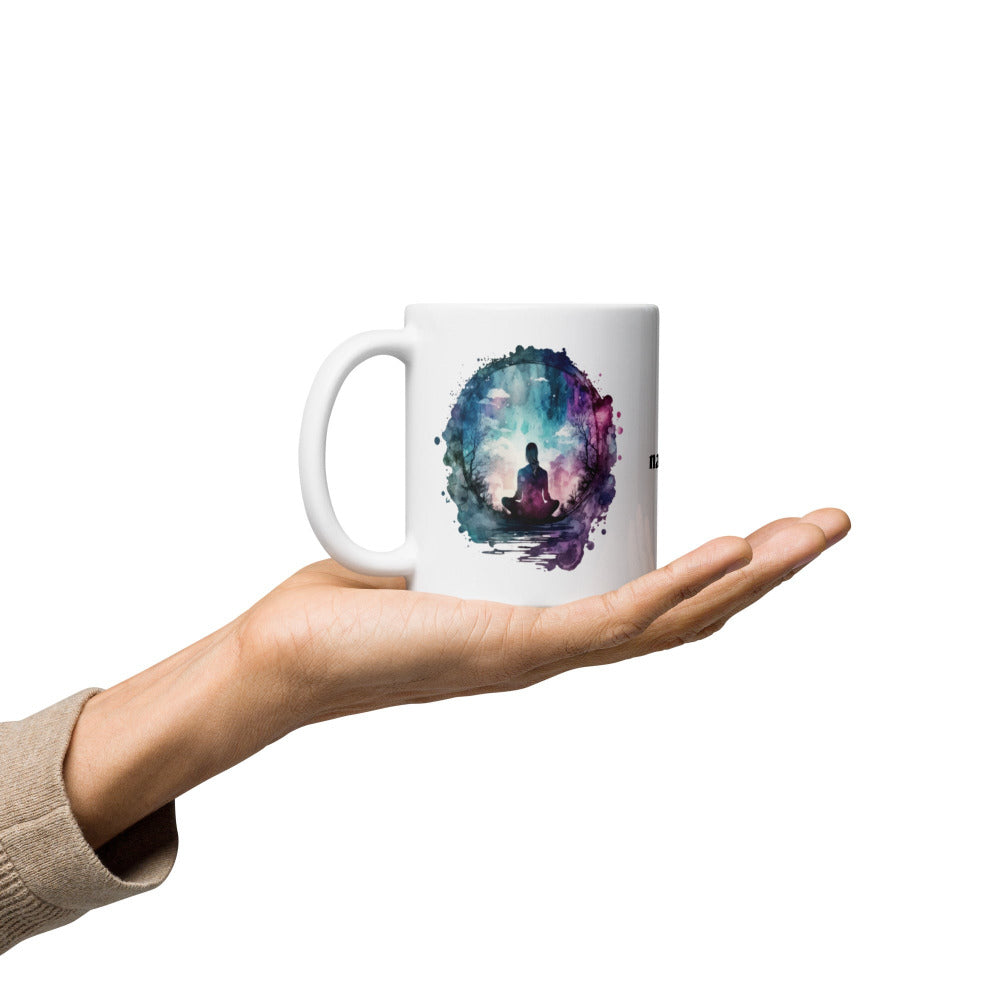 Namaste Yoga Meditation Mug - Watercolor Sphere - 11 oz