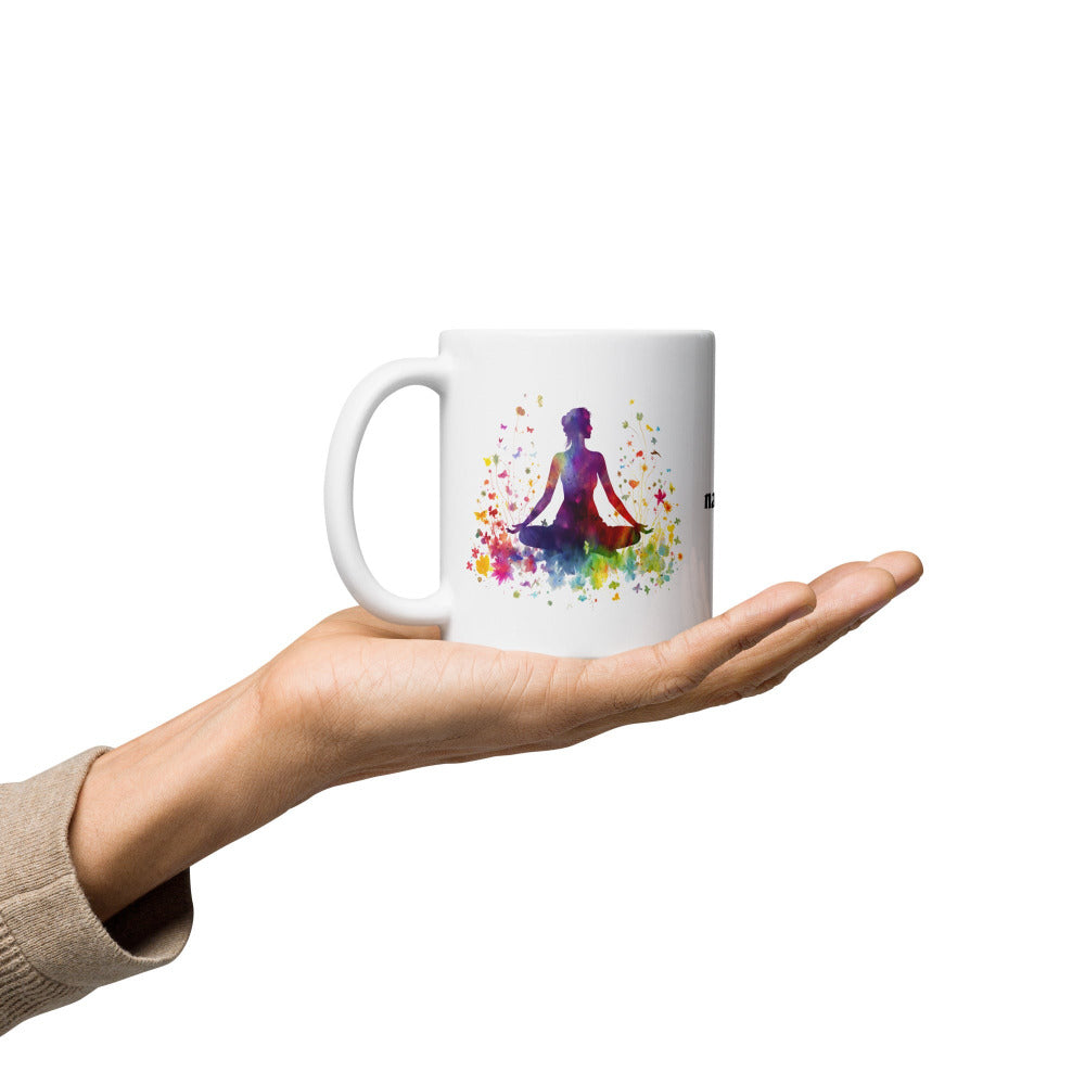 Namaste Yoga Meditation Mug - Rainbow Garden - 11 oz
