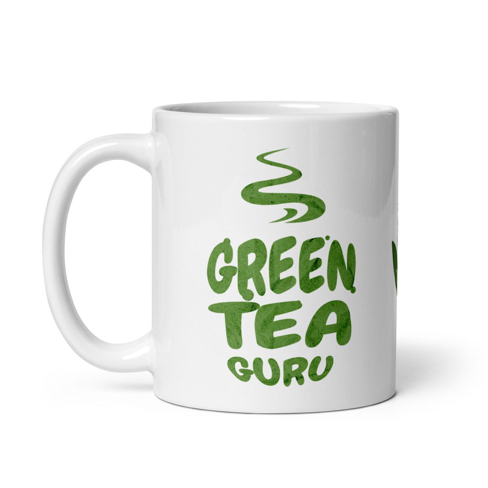 Green Tea Guru White 11 oz Ceramic Mug - https://ascensionemporium.net