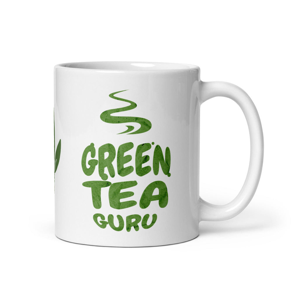 Green Tea Guru White 11 oz Ceramic Mug - https://ascensionemporium.net