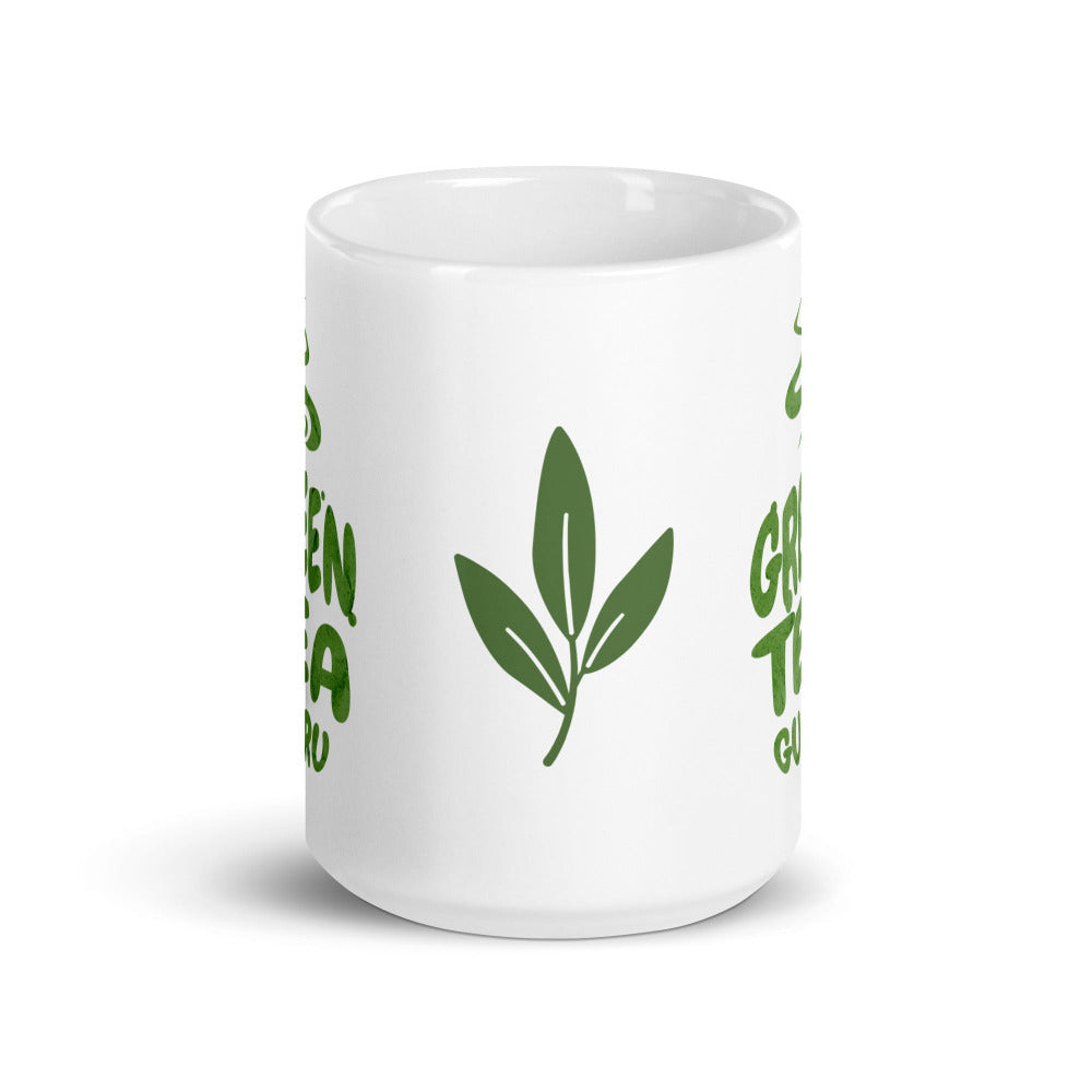 Green Tea Guru White 15 oz Ceramic Mug - https://ascensionemporium.net