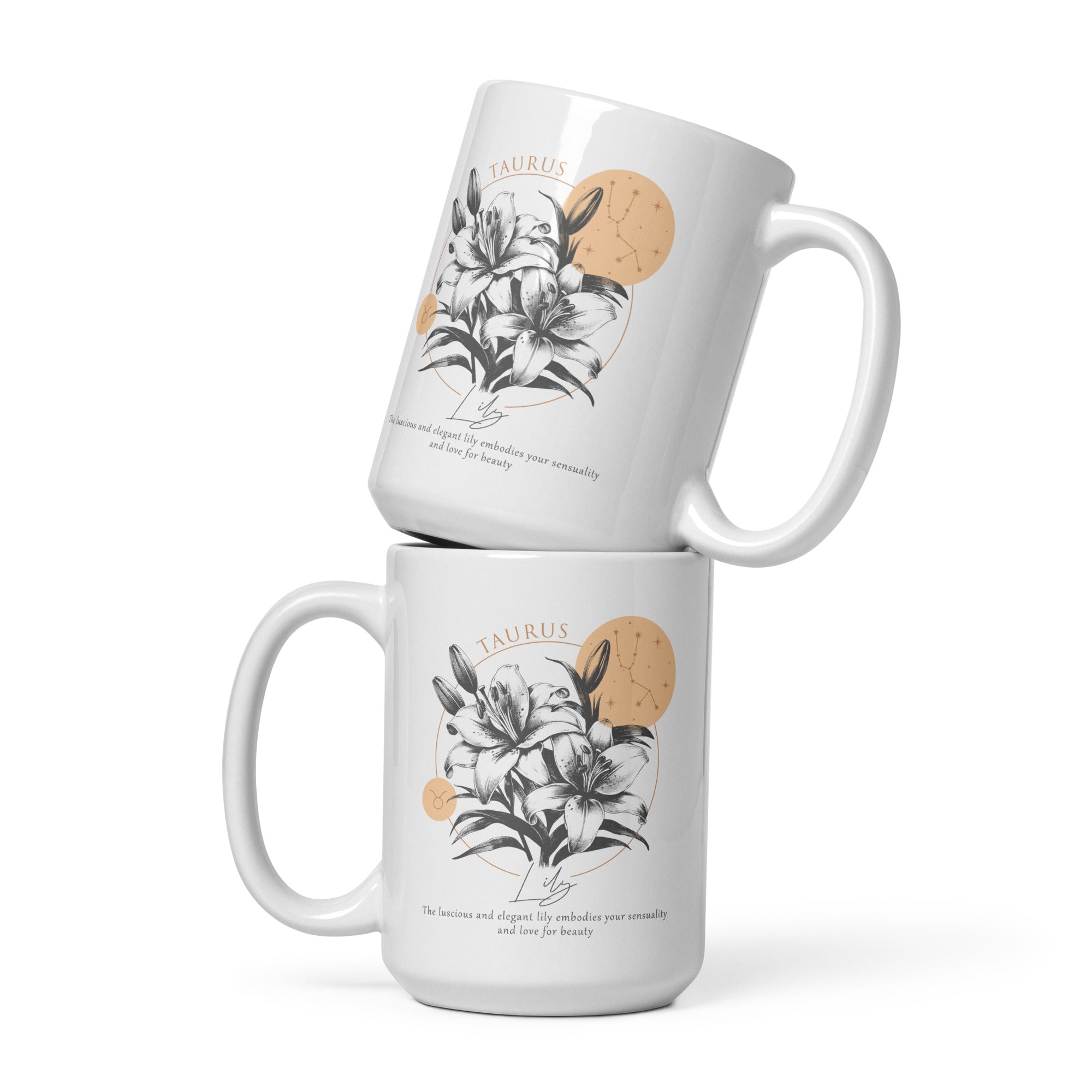 Taurus Zodiac Lily Birth Flower 15 oz Mug - https://ascensionemporium.net