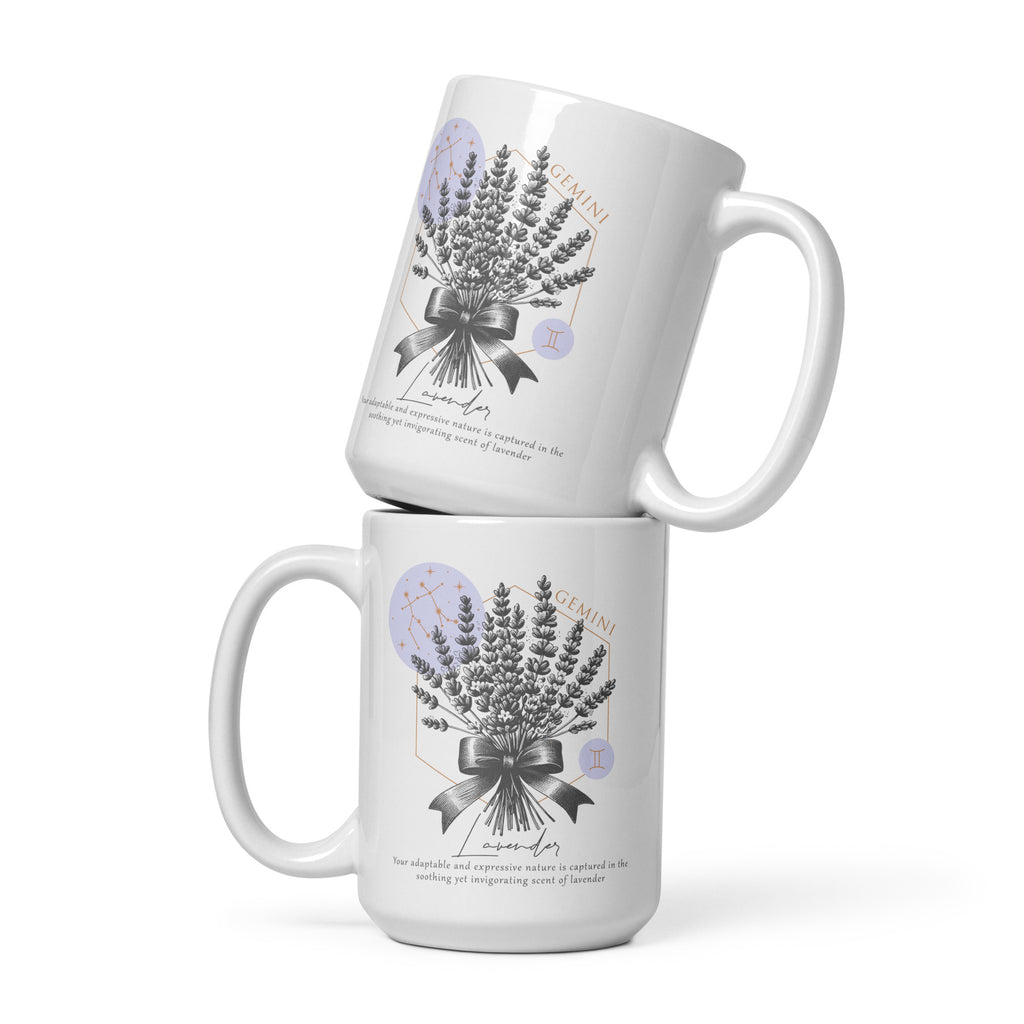 Gemini Zodiac Lavender Birth Flower 15 oz Mug - https://ascensionemporium.net