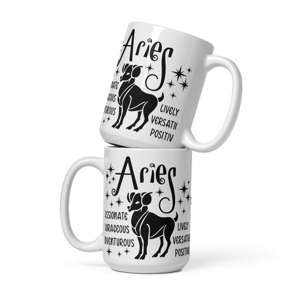 Aries Zodiac Positive Traits 15 oz Mug - https://ascensionemporium.net