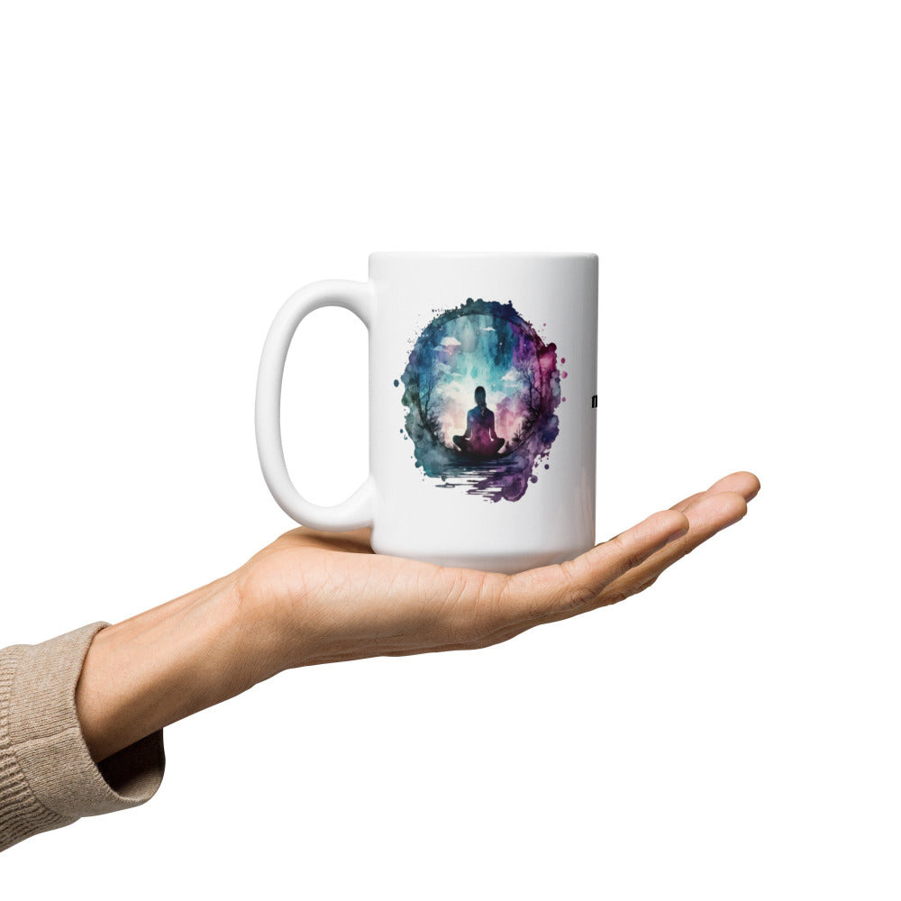 Namaste Yoga Meditation Mug - Watercolor Sphere - 15 oz