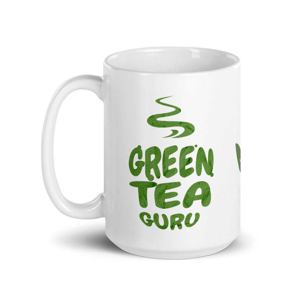 Green Tea Guru White 15 oz Ceramic Mug - https://ascensionemporium.net