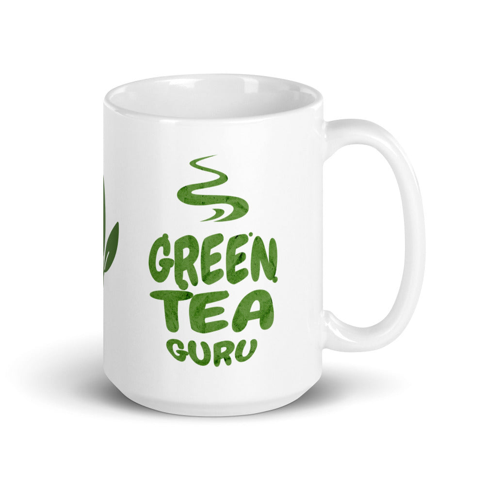 Green Tea Guru White 15 oz Ceramic Mug - https://ascensionemporium.net