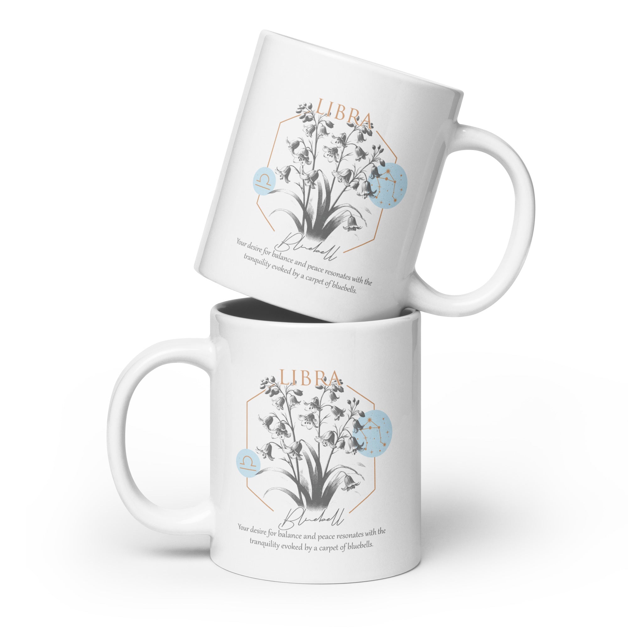 Libra Zodiac Bluebell Birth Flower 11 oz Mug - https://ascensionemporium.net