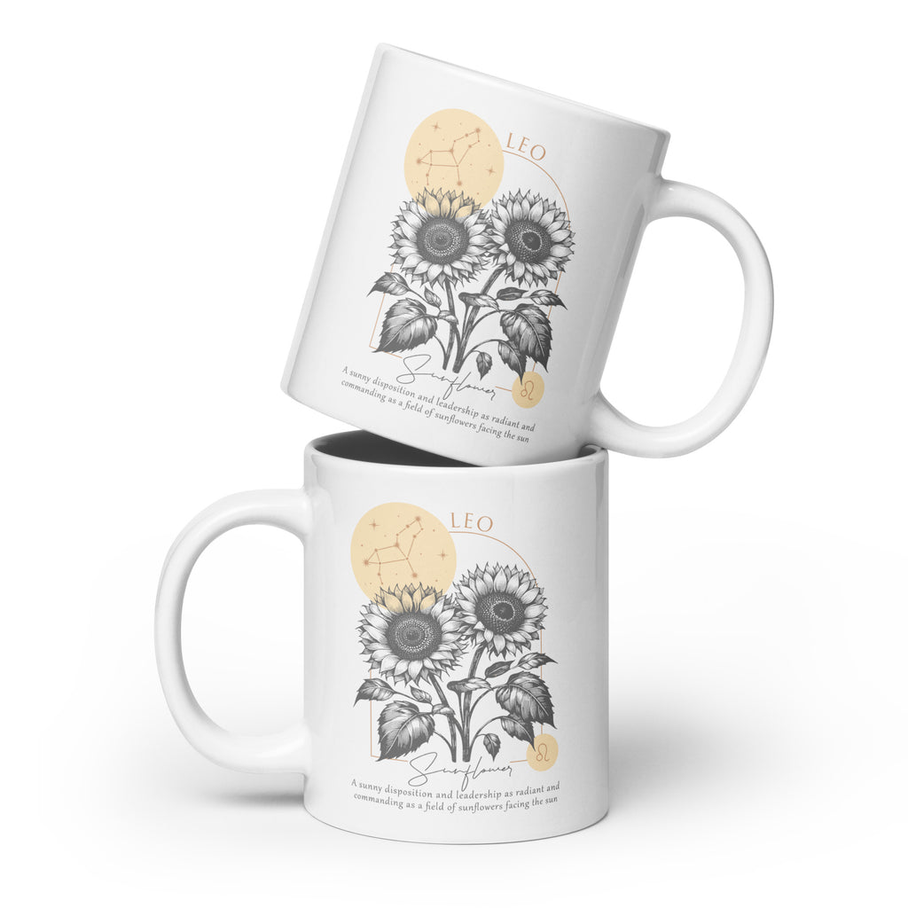 Leo Zodiac Sunflower Birth Flower 20 oz Mug - https://ascensionemporium.net