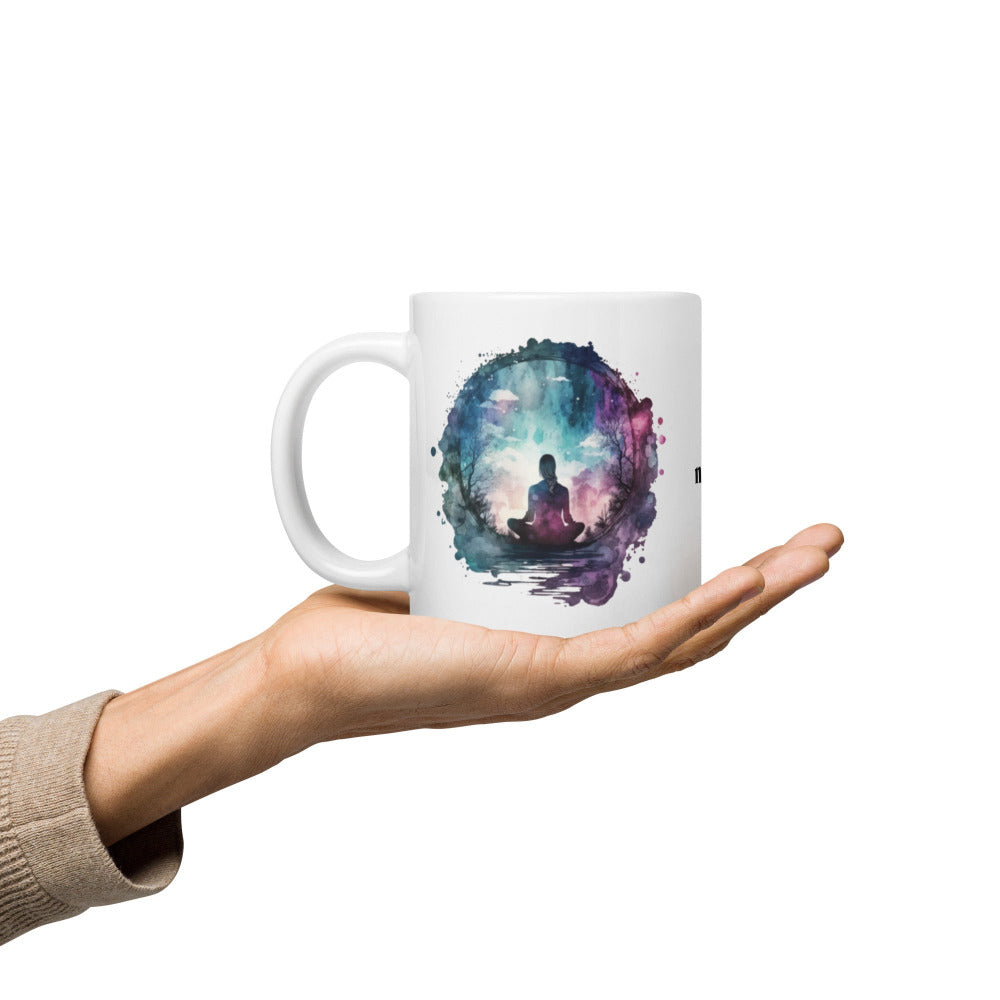 Namaste Yoga Meditation Mug - Watercolor Sphere - 20 oz