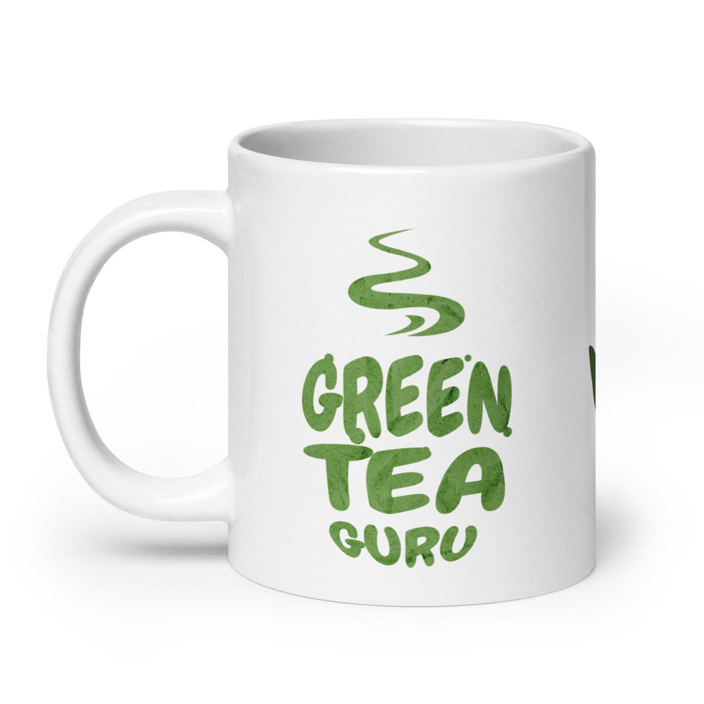 Green Tea Guru White 20 oz Ceramic Mug - https://ascensionemporium.net