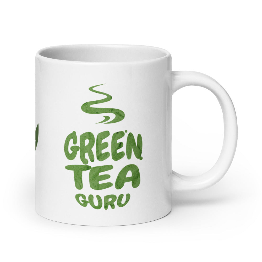 Green Tea Guru White 20 oz Ceramic Mug - https://ascensionemporium.net