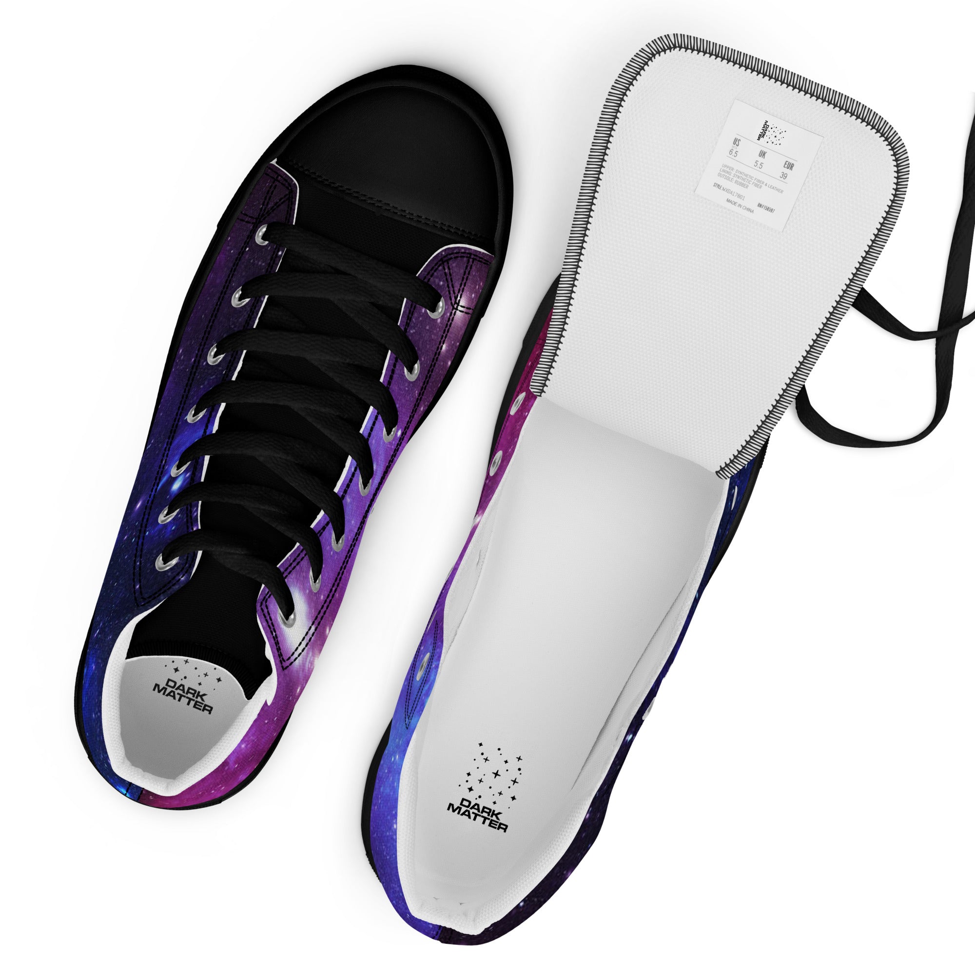 Dark Matter Men’s High Top Sneakers - https://ascensionemporium.net