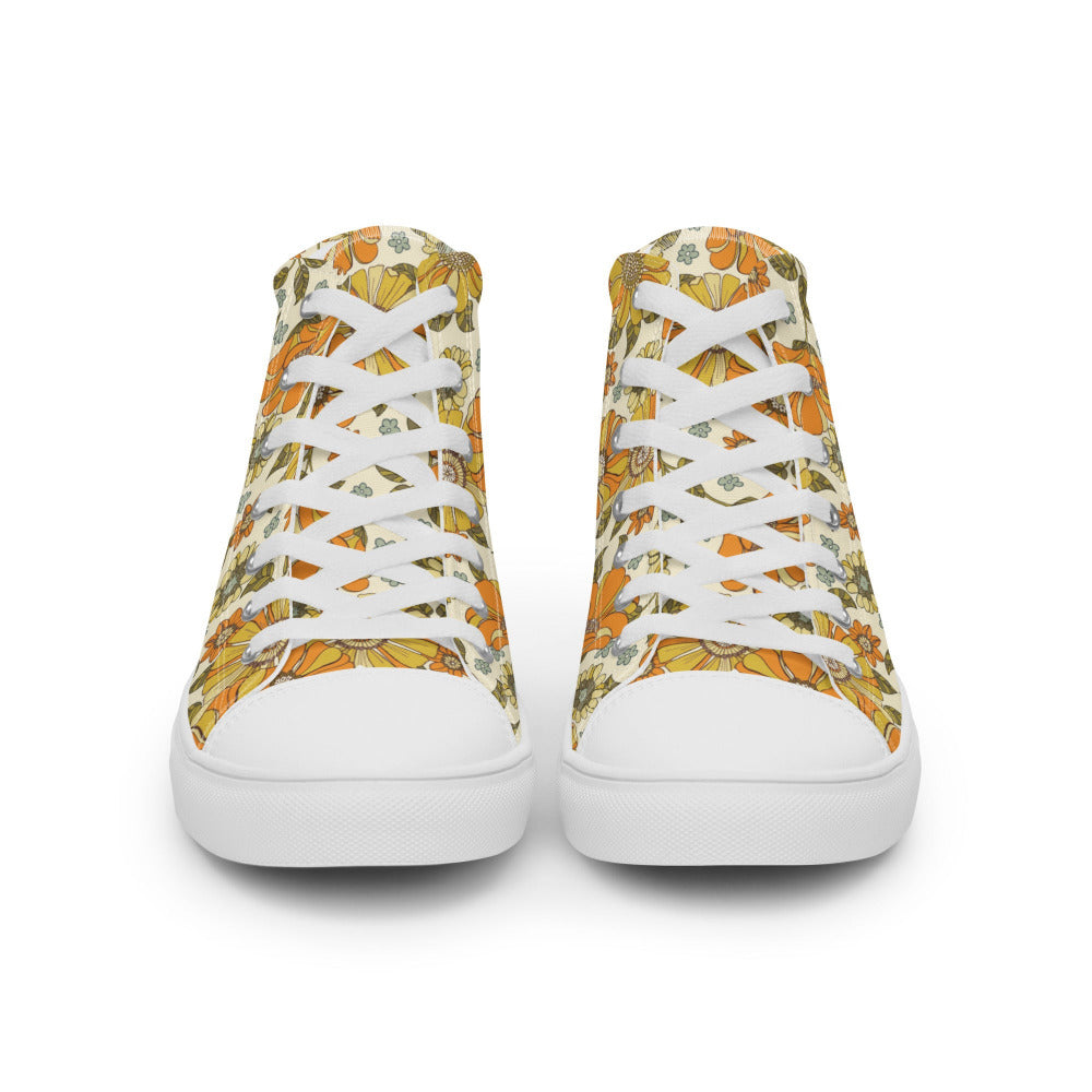 Golden Meadows Floral Women’s High Top Sneakers - https://ascensionemporium.net