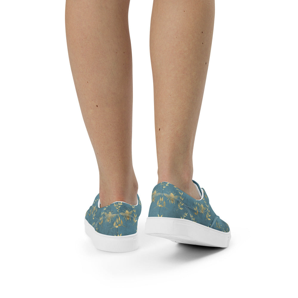 Glory Bee Women’s Canvas Sneakers - Aqua Blue Color - https://ascensionemporium.net
