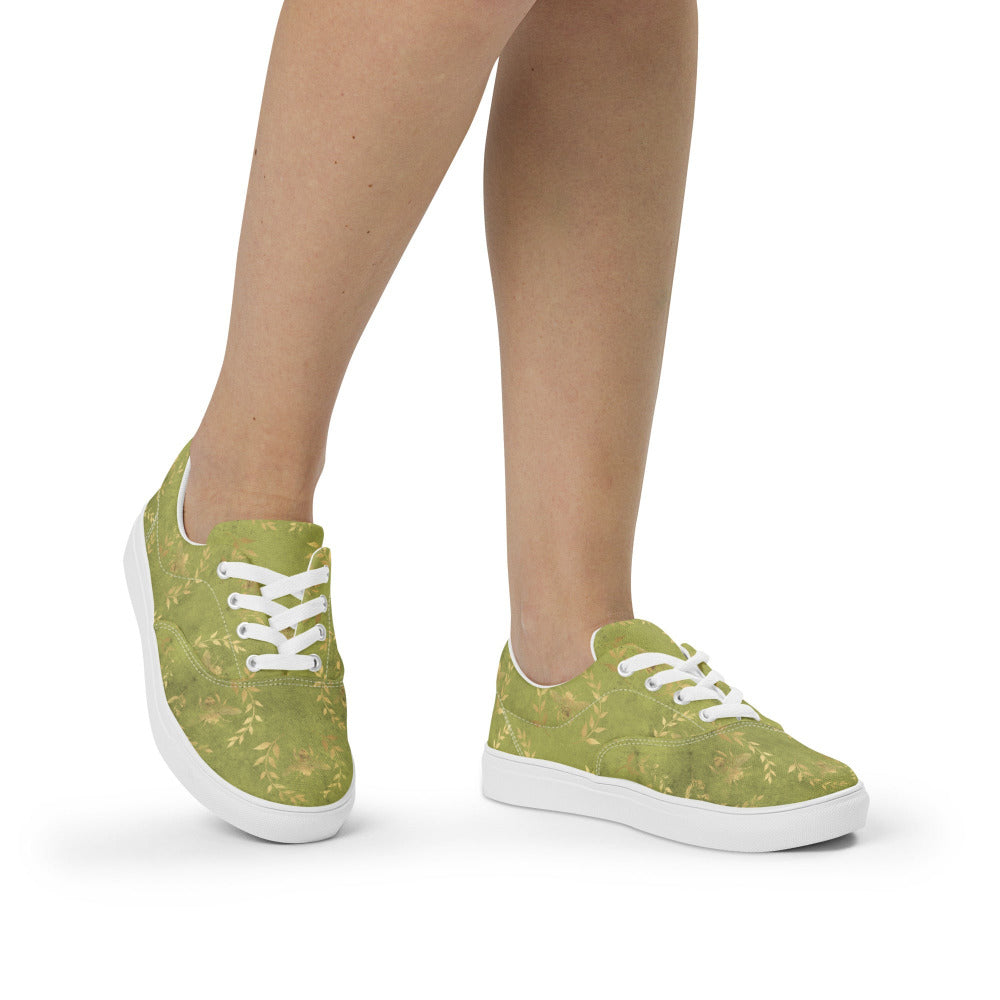 Glory Bee Women’s Canvas Sneakers - Sage Green Color - https://ascensionemporium.net