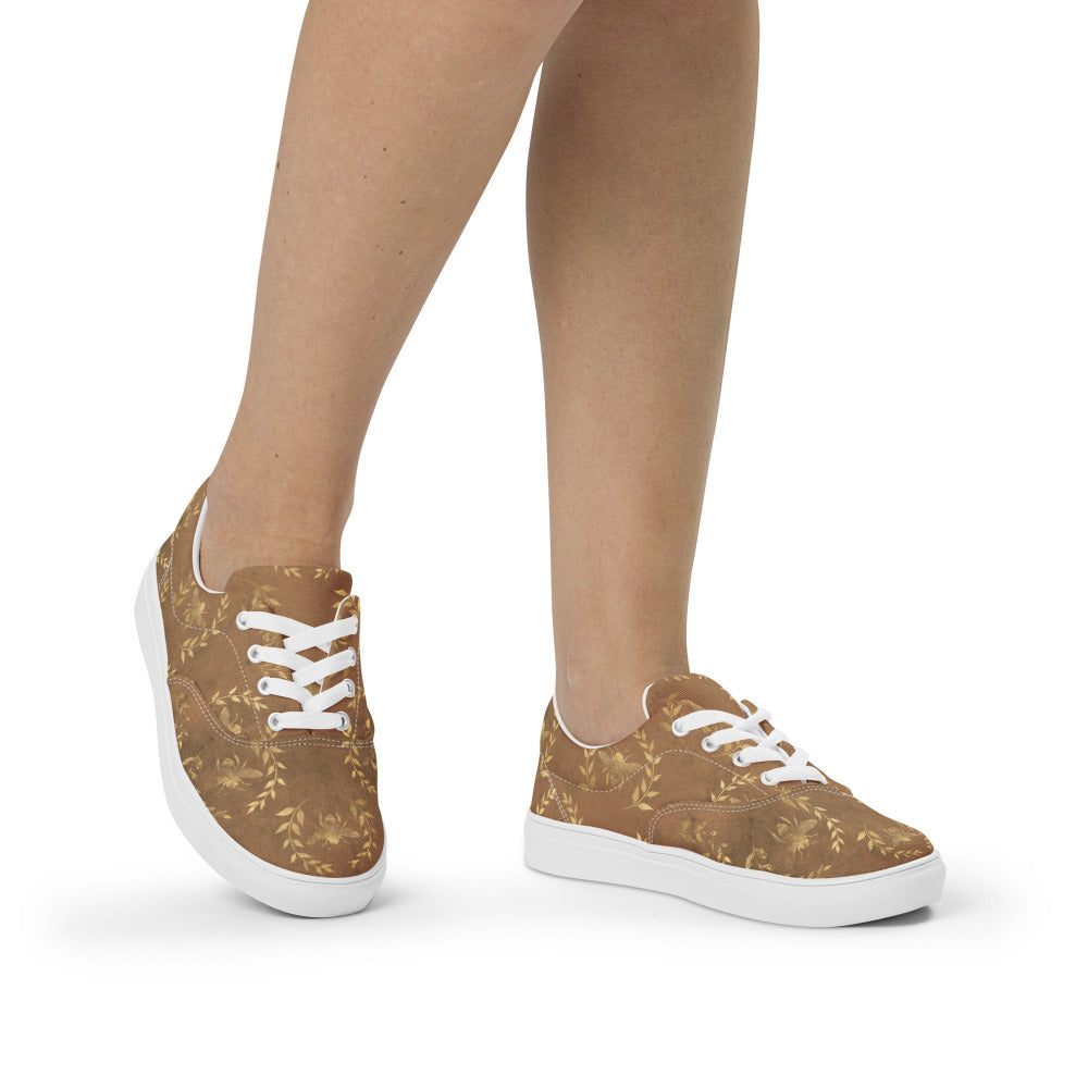 Glory Bee Women’s Canvas Sneakers - Golden Brown Color - https://ascensionemporium.net