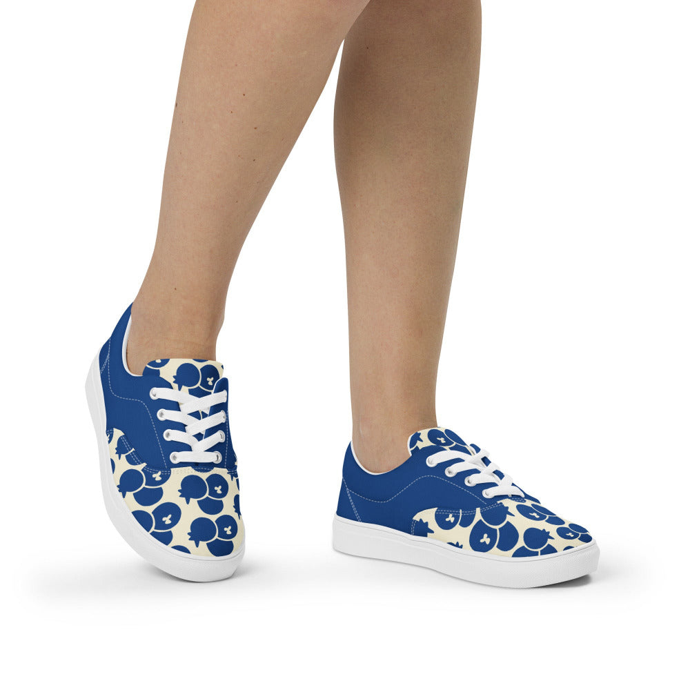 Blueberries And Cream Womens Canvas Sneakers - https://ascensionemporium.net