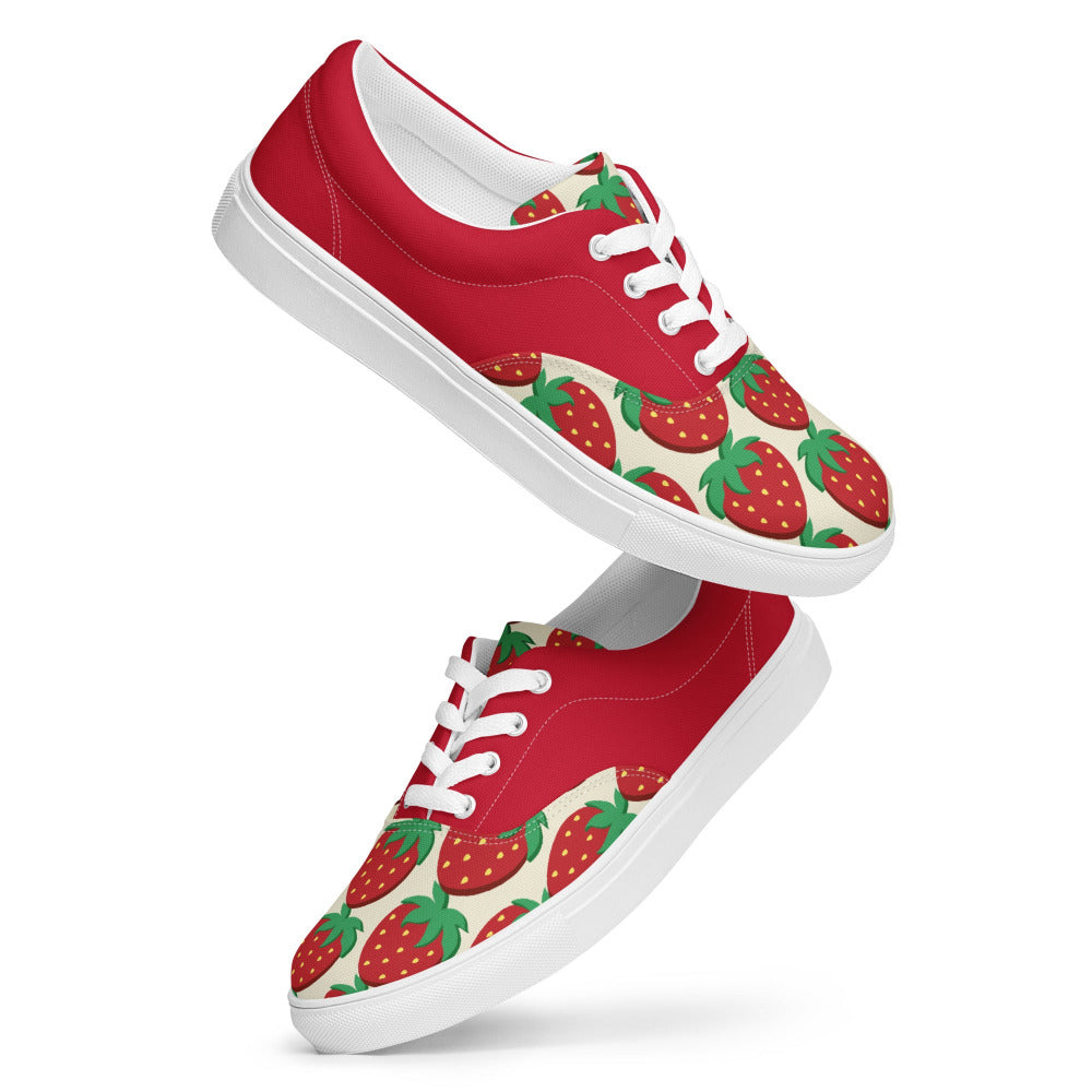 Strawberries And Cream Womens Canvas Sneakers - https://ascensionemporium.net