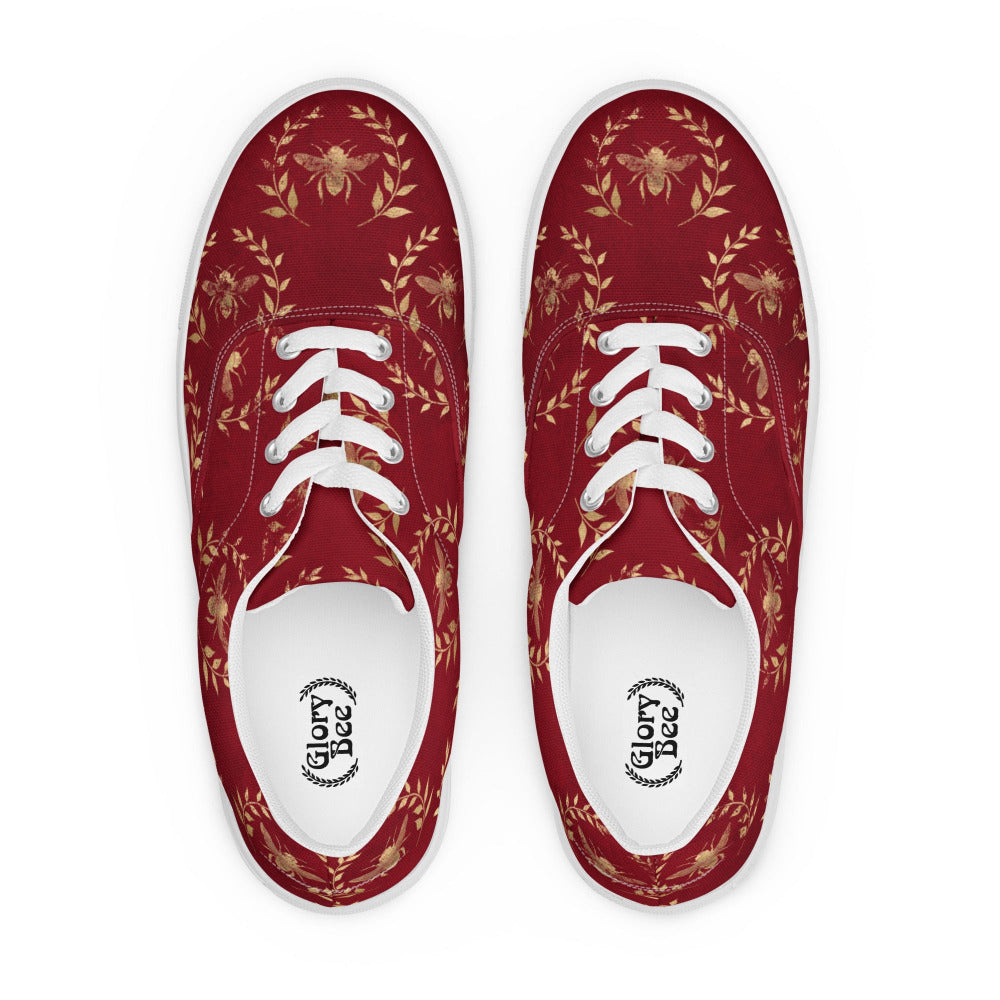 Glory Bee Women’s Canvas Sneakers - Wine Red Color - https://ascensionemporium.net