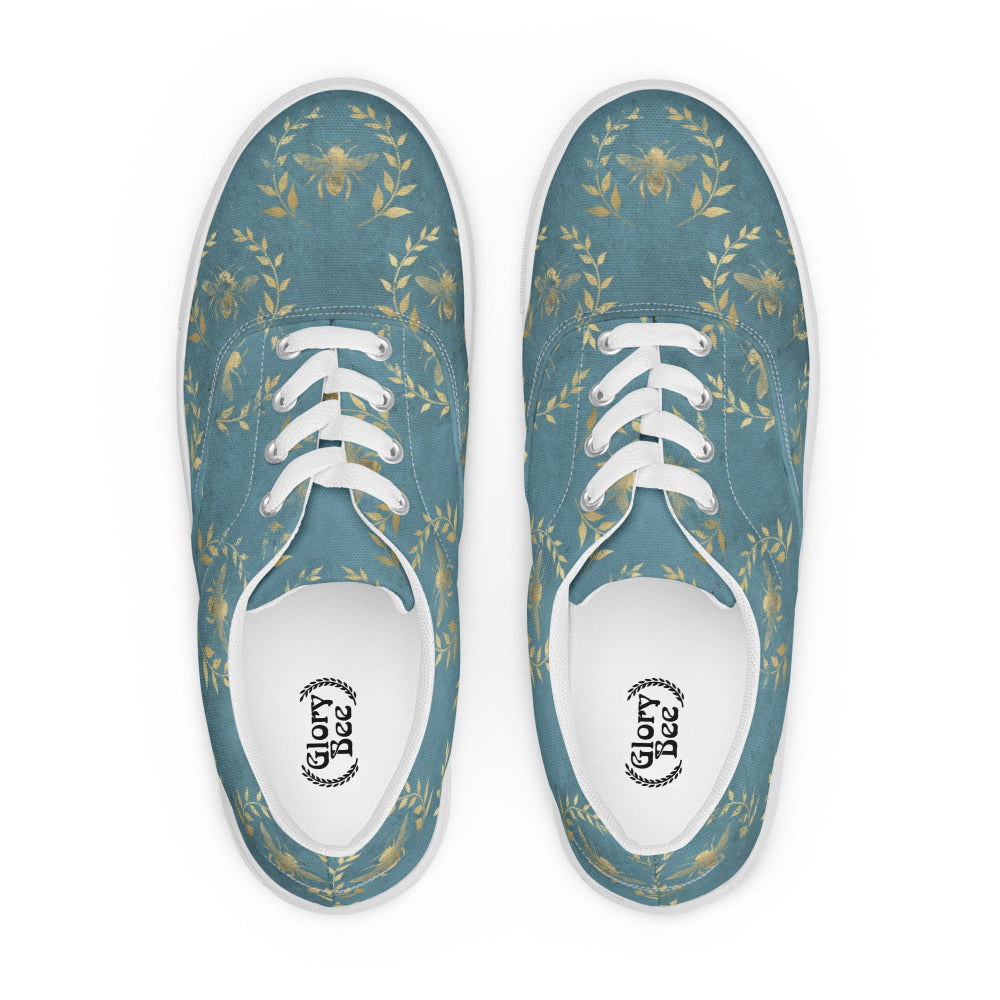Glory Bee Women’s Canvas Sneakers - Aqua Blue Color - https://ascensionemporium.net