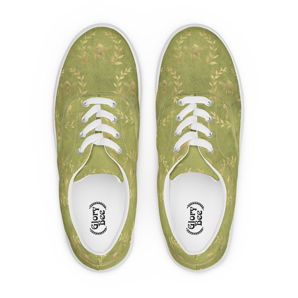 Glory Bee Women’s Canvas Sneakers - Sage Green Color - https://ascensionemporium.net