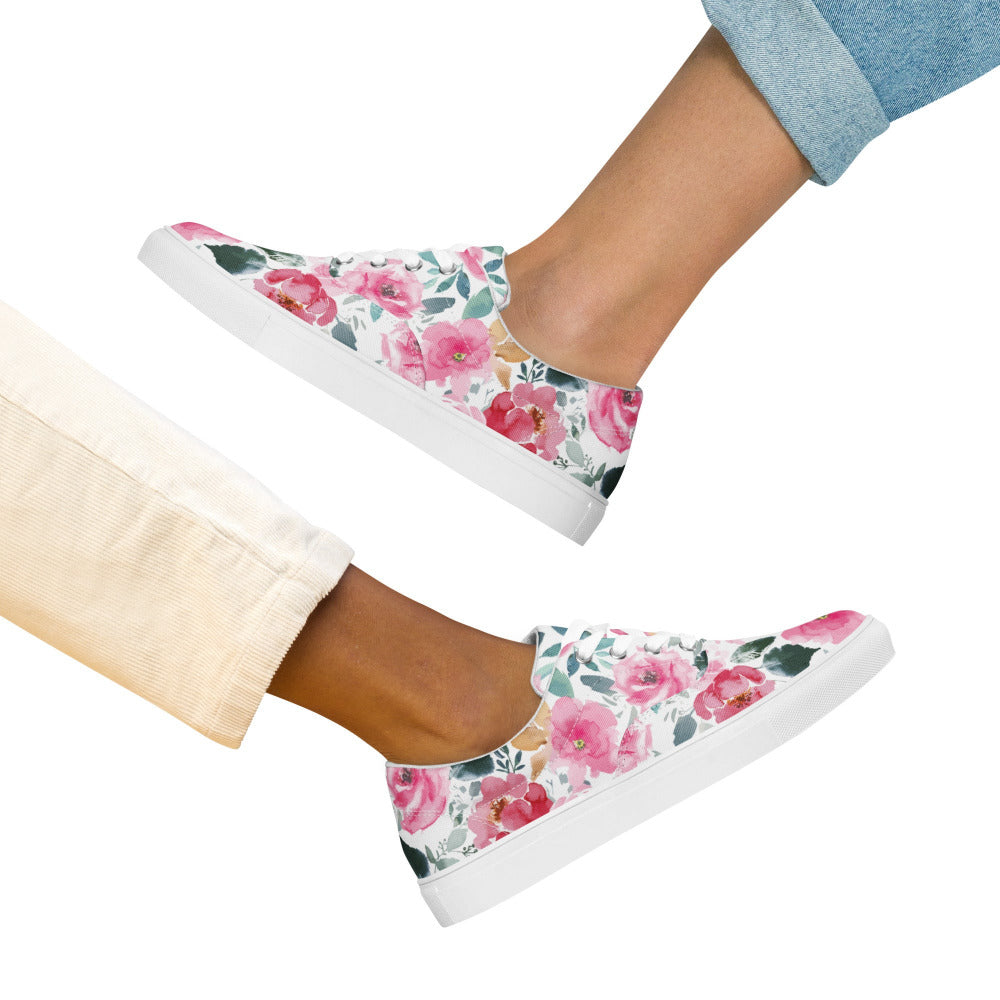Pink Flower Power Women's Sneakers - https://ascensionemporium.net
