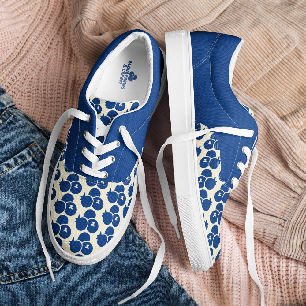 Blueberries And Cream Womens Canvas Sneakers - https://ascensionemporium.net
