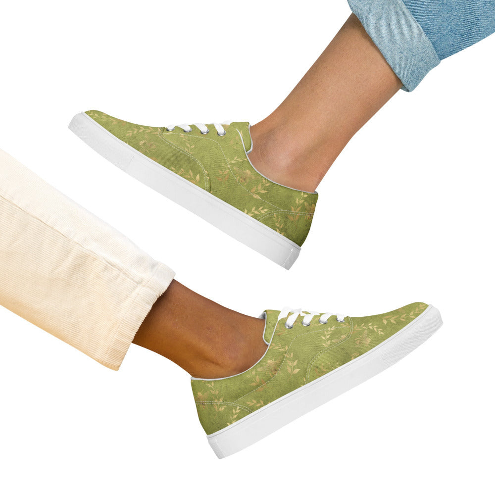 Glory Bee Women’s Canvas Sneakers - Sage Green Color - https://ascensionemporium.net