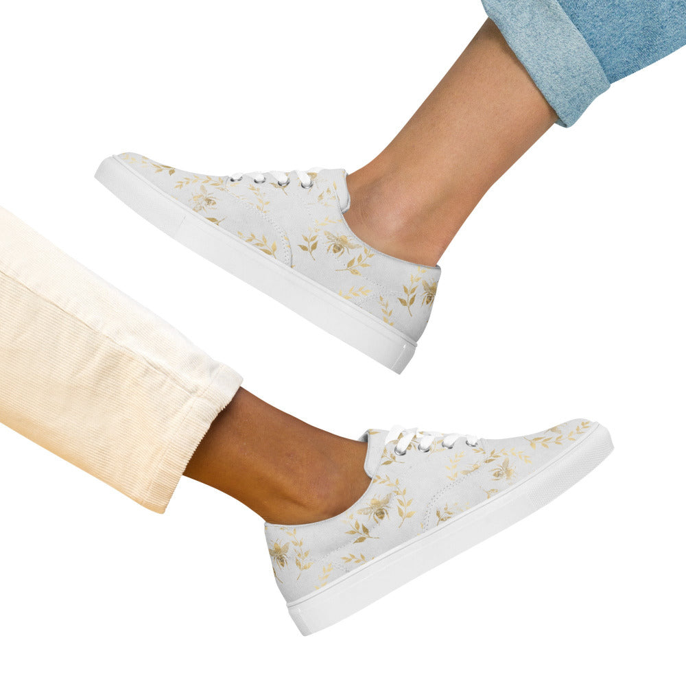 Glory Bee Women’s Canvas Sneakers - Misty Grey Color - https://ascensionemporium.net
