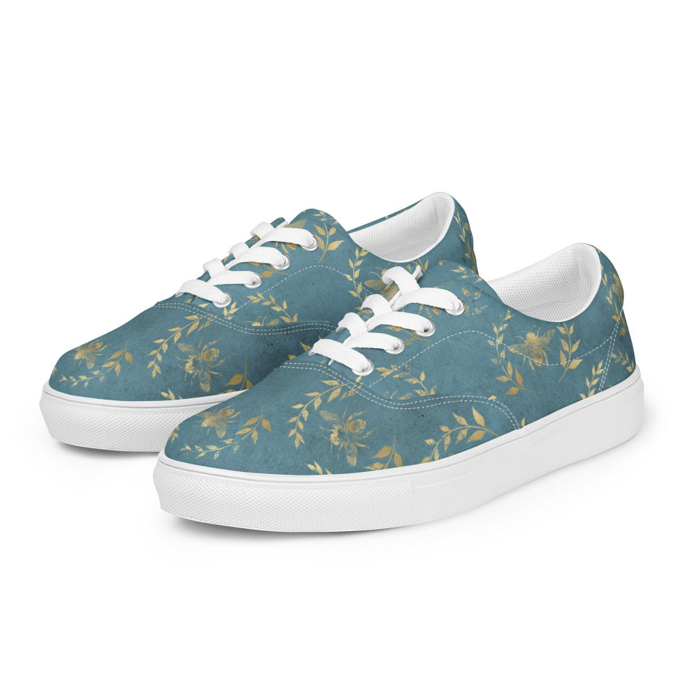 Glory Bee Women’s Canvas Sneakers - Aqua Blue Color - https://ascensionemporium.net