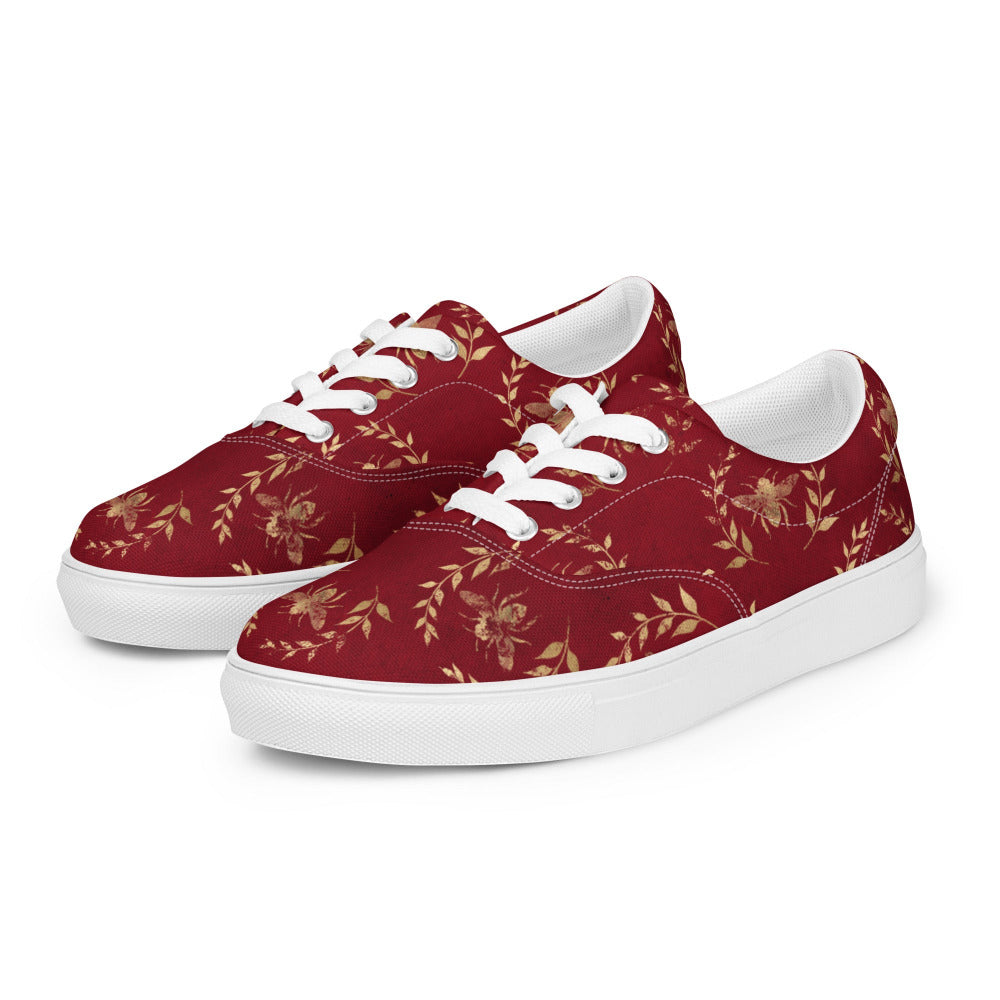 Glory Bee Women’s Canvas Sneakers - Wine Red Color - https://ascensionemporium.net