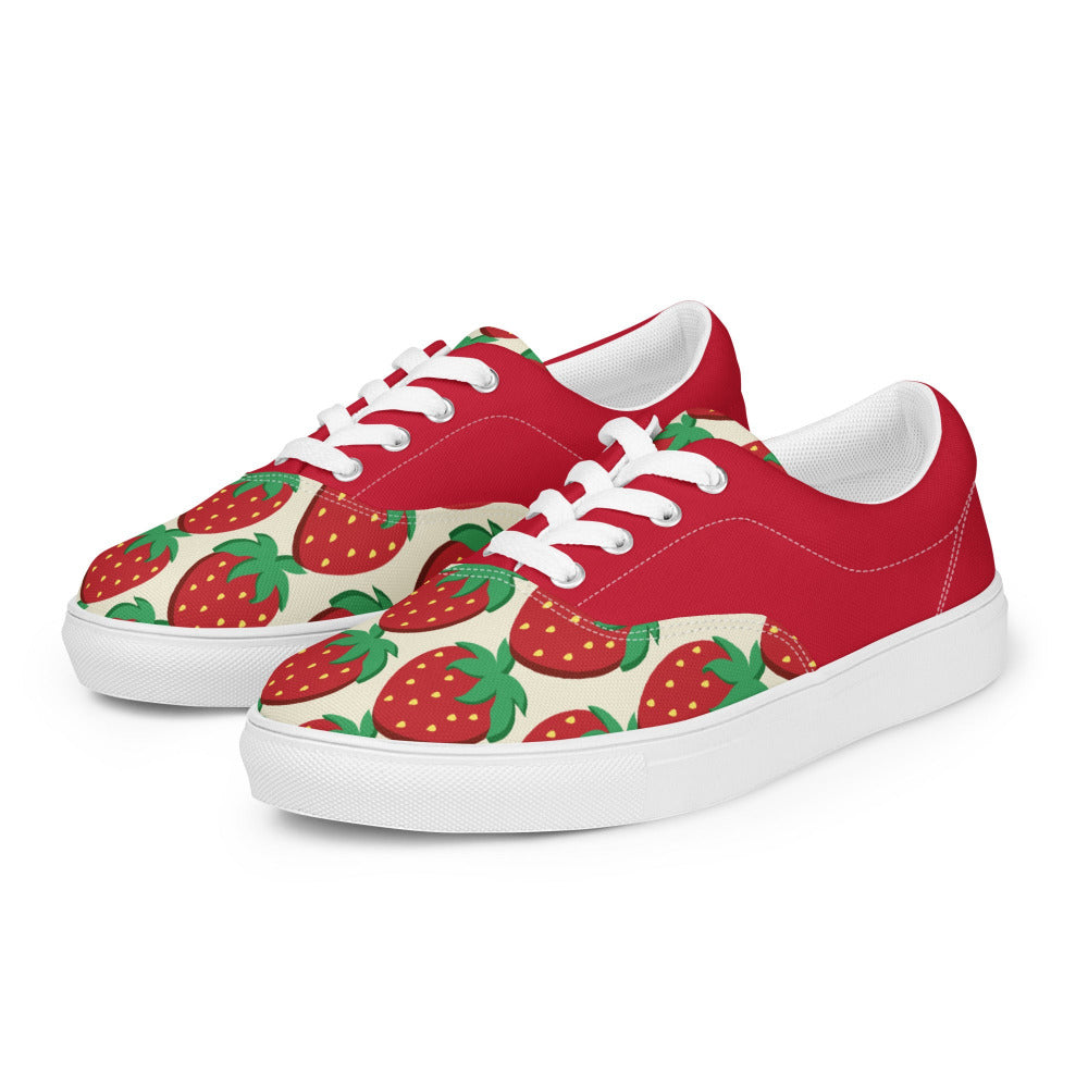 Strawberries And Cream Womens Canvas Sneakers - https://ascensionemporium.net