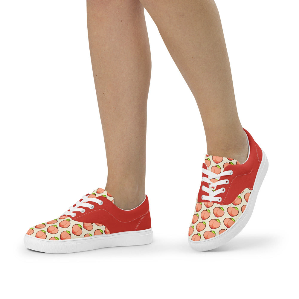 Spicy Peach Womens Canvas Sneakers - https://ascensionemporium.net