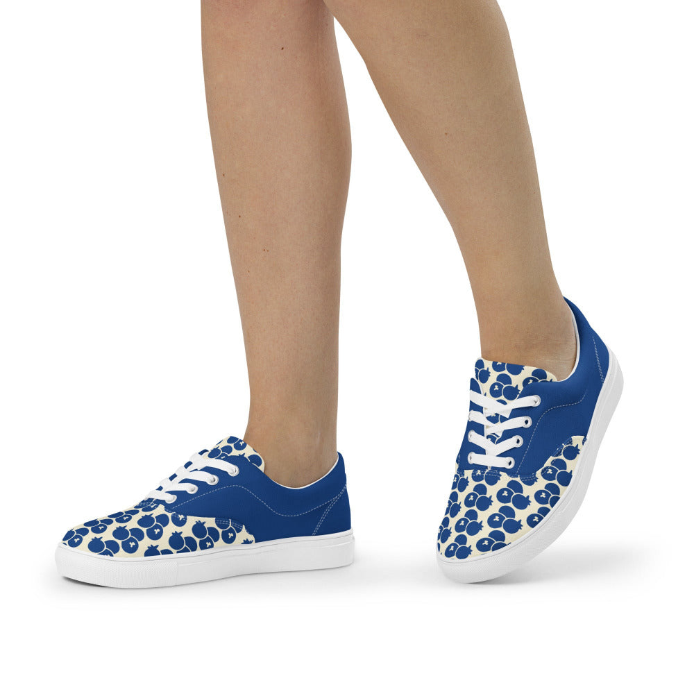 Blueberries And Cream Womens Canvas Sneakers - https://ascensionemporium.net
