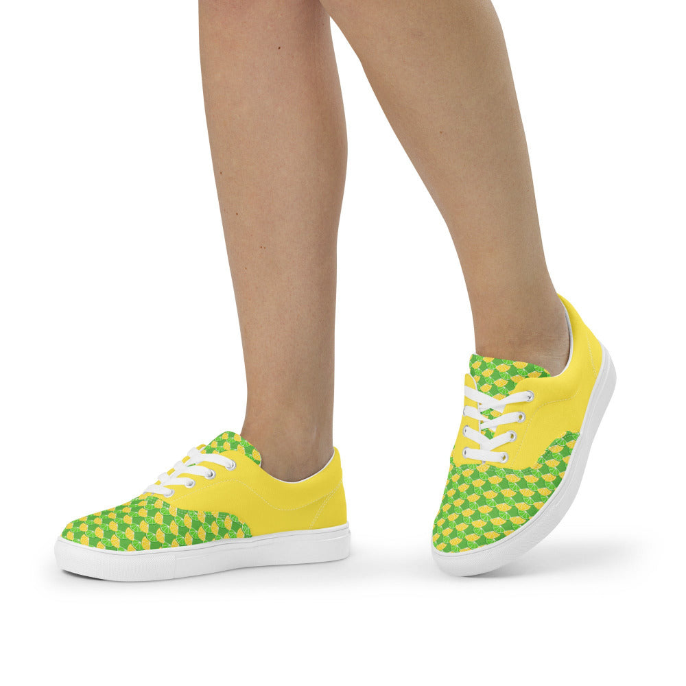 Lemon Lime Womens Canvas Sneakers - https://ascensionemporium.net